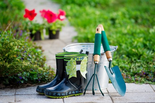 Professional grass cutting in Malden Rushett with neat lawn edges